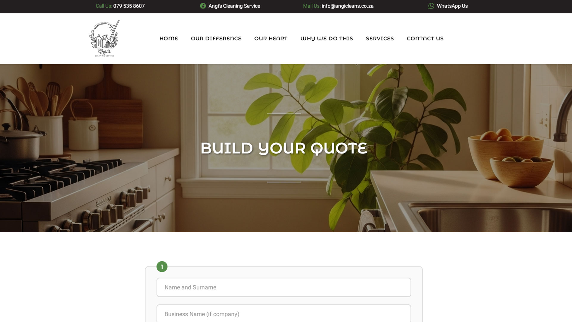 Angi's Cleaning Service Website