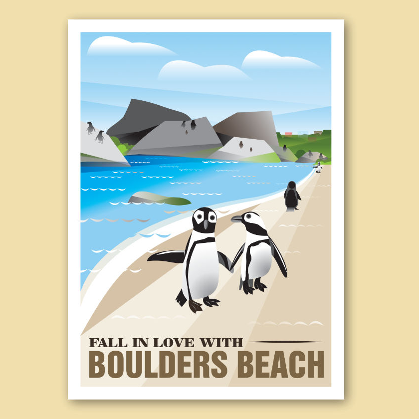 Poster Design - Boulders Beach Cape Town SOuth Africa