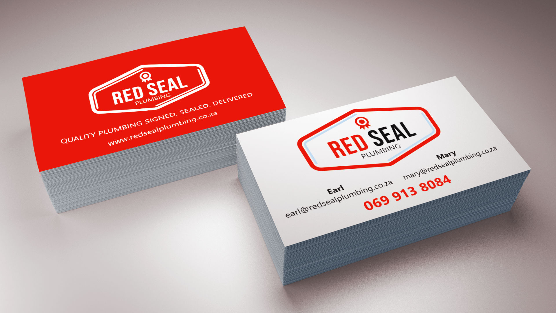 Red Seal Plumbing - Business Cards
